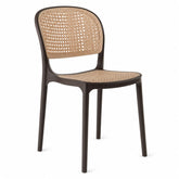RATTAN OVAL BROWN CAFE CHAIR