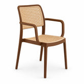 RATTAN ARM BROWN CAFE CHAIR