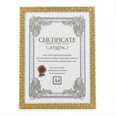 A4 Gold Decorative Certificate Frame – Premium Award, Diploma & Document Display Frame (Vertical & Horizontal)