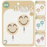 Smiley Face Adhesive Wall Hooks (Pack of 6)