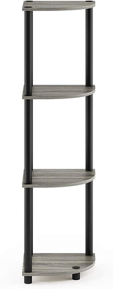 4 Tier Corner Standing Wall Shelf Display Rack Furniture Turn-N-Tube End Table Display Rack, Hallway, Living Room, Metal, Easy Assembly, Space Saving, Industrial