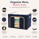 Foldable 66L cloths storage box organiser