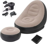 Inflatable Sofa with Household Air Pump, Couch Chair with Footstool for Indoor&Outdoor in Livingroom,Bedroom,Readingroom