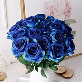 Blue Artificial Rose Bouquet - Perfect for Home Décor