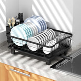Dish Drying Rack with Drain Tray & Cutlery Holder