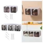 SpiceNest – 3-Piece Ash Grey Jar Set with Spoon