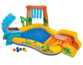 Dinosaur themed inflatable water play centre
