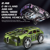 2-in-1 Air-Ground Dual-Mode Remote Control Flying Car, 2.4G RC Drone Car with Colorful LED Lights, 2 Batteries Electric Mini RC Racing Cars for Adults