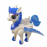 White and Blue Electronic Pegasus Unicorn Toy.