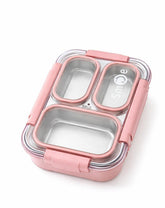 Leak proof stainless steel bento lunch box 3 compartment kids & adults