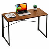 Computer Table for Home & Office | Space-Saving Work from Home Desk | Strong Metal Frame & Wood Brak Top | 37" x 19"/50 KGs Capacity (Rustic Brown)