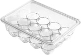 Transparent Plastic Egg Storage Tray with 12 Cavities