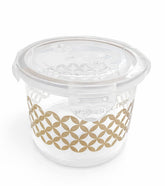 Luxury Gold Patterned Candy Jar with Floral Embossed Airtight Lid