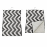 Premium Blue & White Chevron Anti-Slip Bathroom Floor Mat – Soft Absorbent Microfiber Rug for Bedroom, Kitchen & Entryway ( Set Of 2)