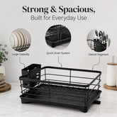 Dish Drying Rack with Drain Tray & Cutlery Holder