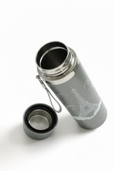 Grey Thermos Flask with Engraved Eiffel Tower Design 500 ML