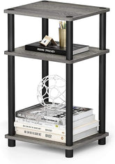 3 -Tier Turn-N-Tube 2-Pack End Table Display Rack Hallway, Living Room, Metal, Easy Assembly, Space Saving, Industrial