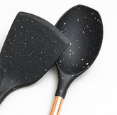 Premium Non-Stick Black Granite Kitchen Spatula & Spoon Set