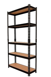 Large size boltless rack laminated|12-5 Shelf Black Matte Finish Adjustable Shelving Unit Storage Display Rack Steel Boltless Rivet Rack