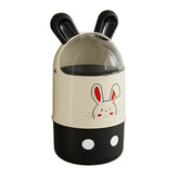Cute Rabbit Ears Design Trash Can with Flip Lid for Living Room Bathroom Waste Bin
