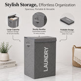Modern Fabric Laundry Organizer with Lid and Handles