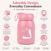 Water Bottle with Cute Rabbit Design – Leakproof Kids water for Hot & Cold Drinks, Portable Thermos Bottle with Strap for Kids, School, Office & Travel