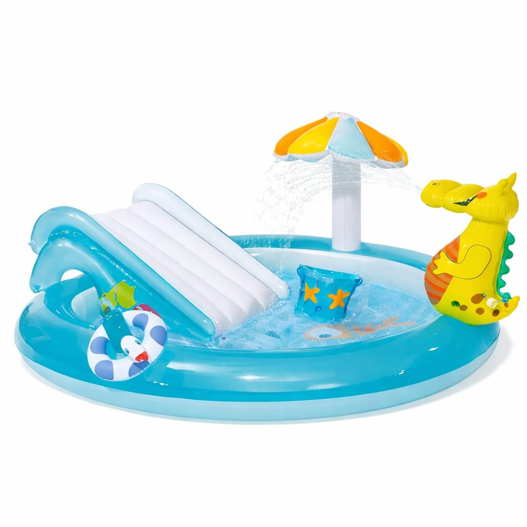 Kids Inflatable Water Pool with Slide & Sprinkler – Summer Outdoor Play Pool for Toddlers & Children