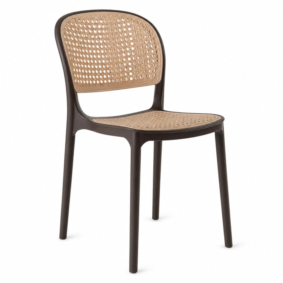 RATTAN OVAL BROWN CAFE CHAIR