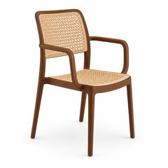 RATTAN ARM BROWN CAFE CHAIR