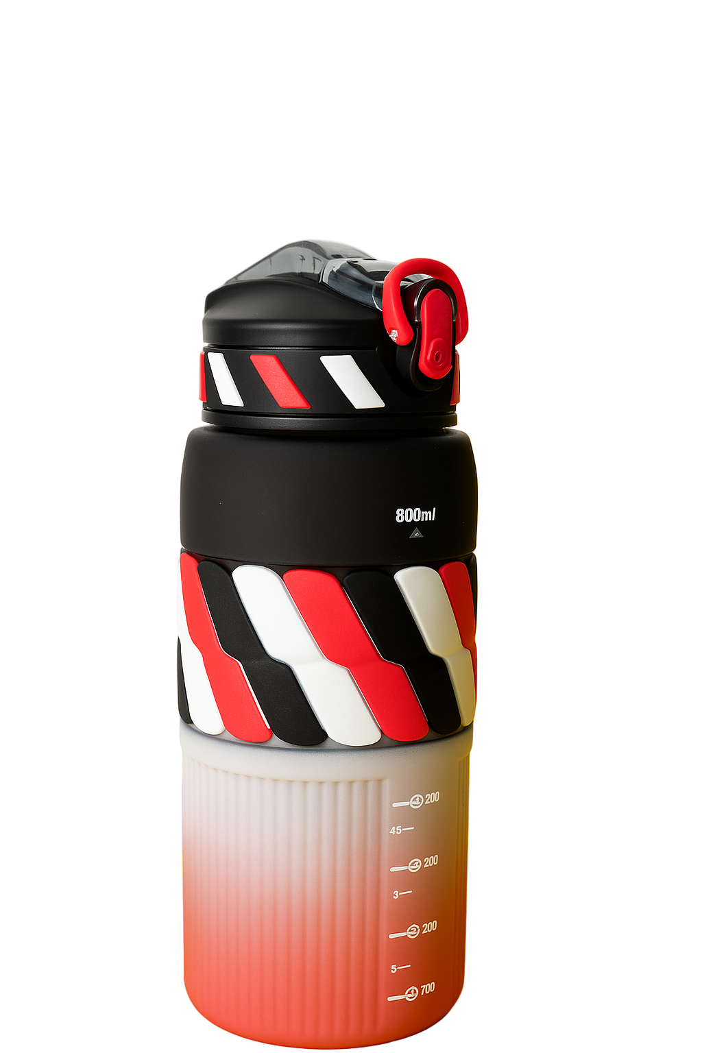 Gradient Sports Water Bottle – 800ml (with Anti-Slip Silicone Grip & Locking Cap)