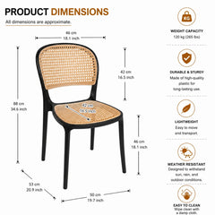 RATTAN OVAN BLACK CAFE CHAIR