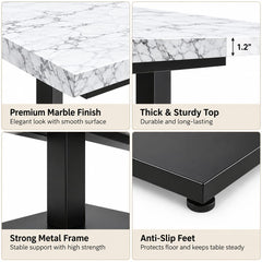 Luxury White Marble Top Dining Table