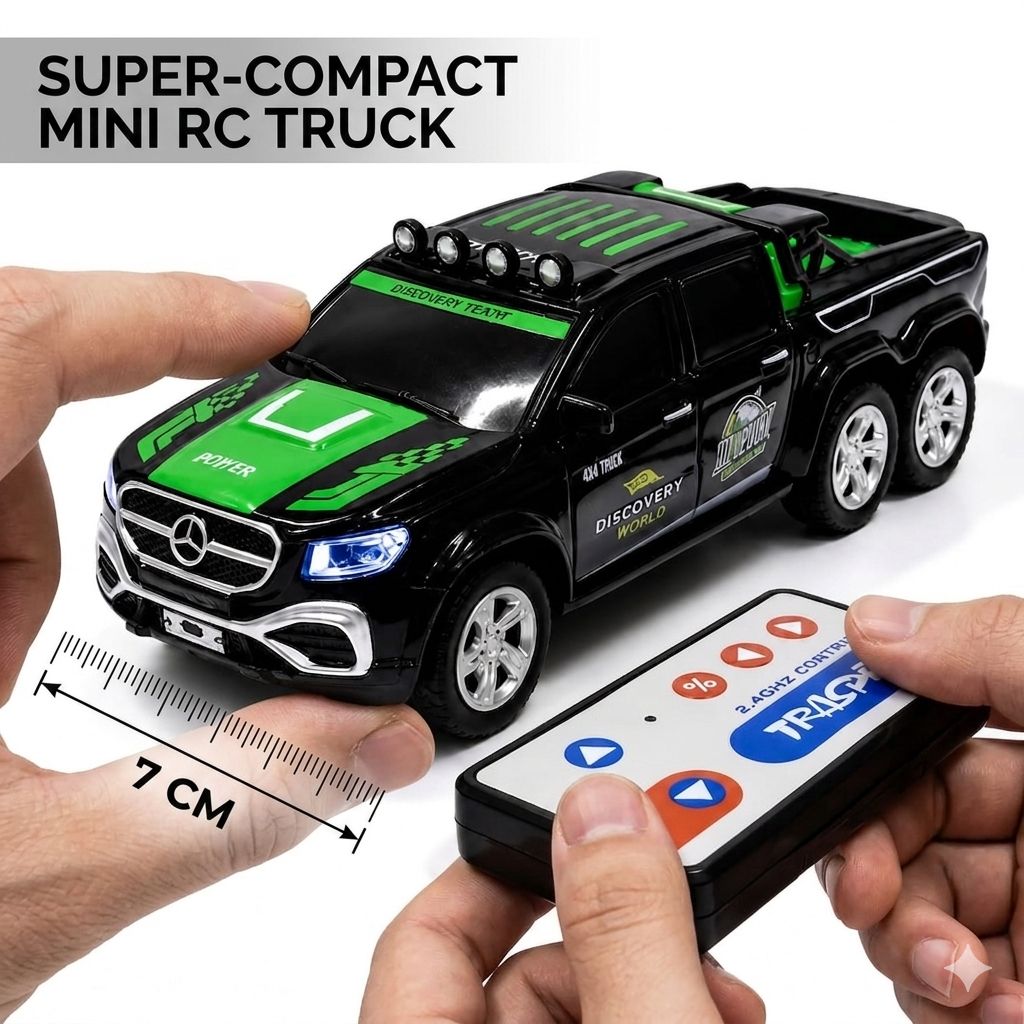 Mini Alloy Off-Road RC Car for Kids | emote Control Car Toys Strip Lights, 2.4Ghz, USB Rechargeable for Kids|