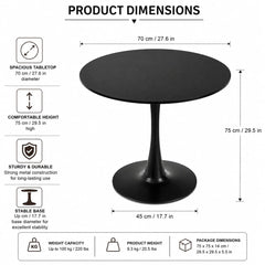 BLACK ROUND CAFE TABLE