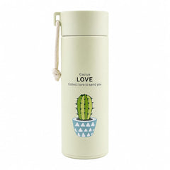 Plant Glass Water Bottle with Protective Cover | Glass Water Bottle for Fridge, Home, Office, Gym, Travel | BPA Free Water Bottle Glass | Cool Bottle | 400ml