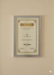 A4 Silver Certificate Frame – Premium Award, Diploma & Document Display Frame for Wall & Table (Vertical/Horizontal)