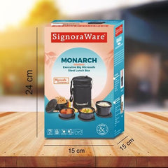 Set of 4 black all in one inner steel outer plastic lunch box