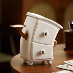 Cute Bedside Table Organizer with 2 Drawers & Tray Holder | Multifunction Mini Storage Cabinet for Desk, Vanity & Home Decor