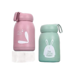 Water Bottle with Cute Rabbit Design – Leakproof Kids water for Hot & Cold Drinks, Portable Thermos Bottle with Strap for Kids, School, Office & Travel