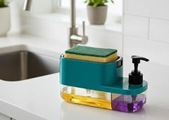 3 in 1 Liquid Soap Dispenser with Liquid Pump with Free Sponge