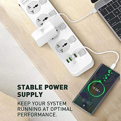 PowerHub – 4 Socket Extension with 4 USB Ports