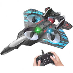 Mini RC Fighter Jet with LED Lights USB Rechargeable – Kids Flying Drone