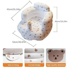 Trending Inflatable Baby Support Seat Sofa Chair with Backrest | Soft Portable Baby Sitting Trainer Seat for 3-12 Months Infants