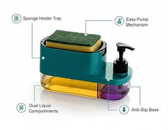 3 in 1 Liquid Soap Dispenser with Liquid Pump with Free Sponge