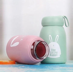 Water Bottle with Cute Rabbit Design – Leakproof Kids water for Hot & Cold Drinks, Portable Thermos Bottle with Strap for Kids, School, Office & Travel