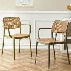 RATTAN ARM GREY CAFE CHAIR