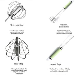 Stainless Steel Semi-Automatic Egg Beater
