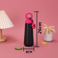 Loop Water Bottle With Leak-Proof Lid and Flower Keychain|450ML Coffee and Juice Carry Bottle For Girls and Kids|School, Office and Travel Carry Drink Tumble