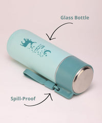 Water Bottle with Handle –Hot & Cold Drinks, Cute Deer Print Thermos Bottle for Kids, Office, School & Travel