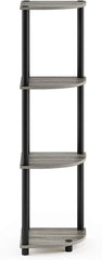 4 Tier Corner Standing Wall Shelf Display Rack Furniture Turn-N-Tube End Table Display Rack, Hallway, Living Room, Metal, Easy Assembly, Space Saving, Industrial